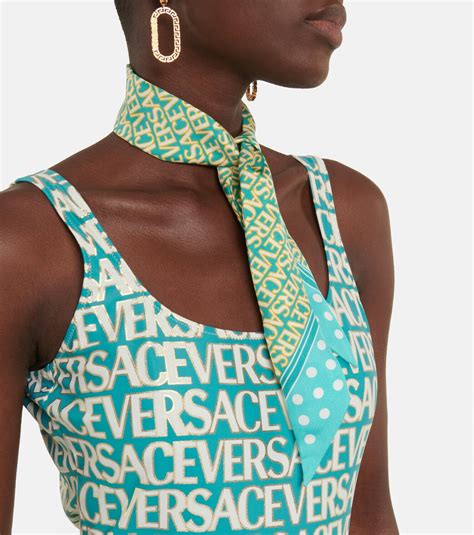 versace jeans silk scarf|Versace printed silk scarf.